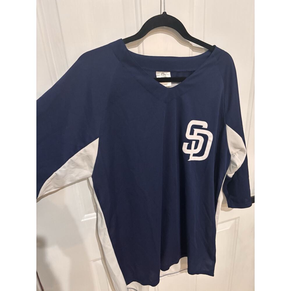San Diego Padres SGA 3/4 Sleeve Jersey Blue Mens Size XL Adult Giveaway - Picture 4 of 8